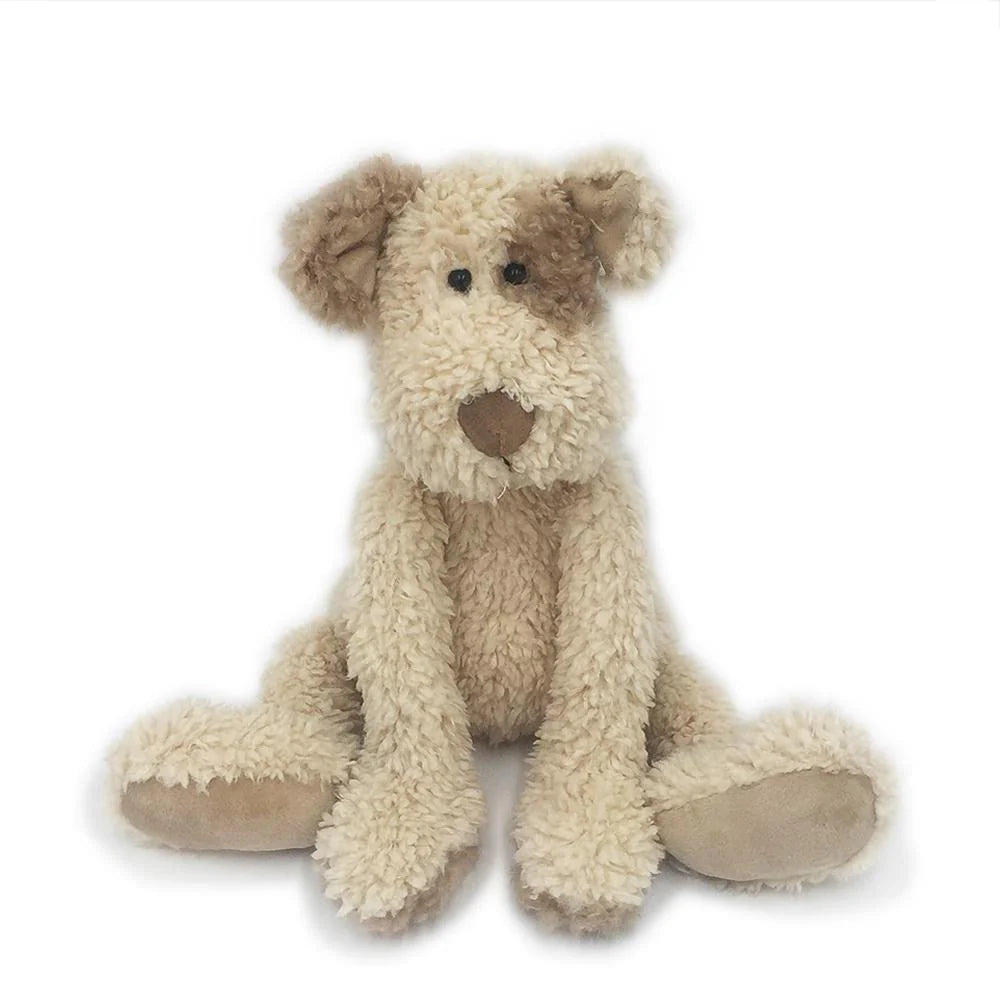 Stuffed beige dog toy with floppy ears.