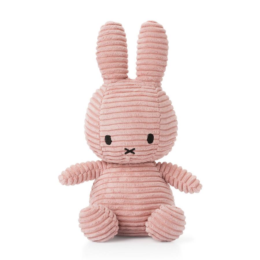 Pink corduroy Miffy stuffed animal.