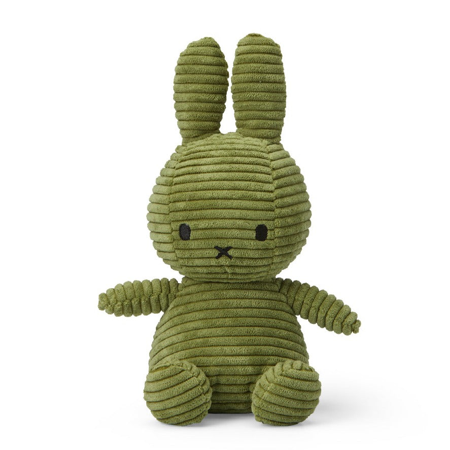 Green corduroy Miffy plush.