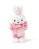 White Miffy plush toy in pink clown costume.
