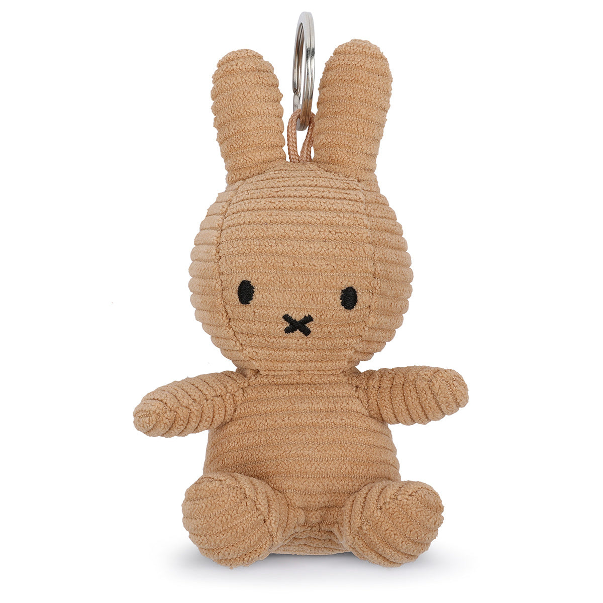 Brown rabbit-shaped keychain on a white background
