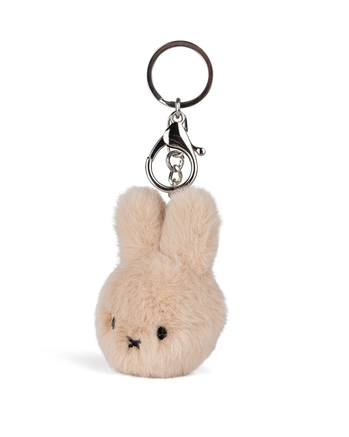 Beige plush Miffy bunny keychain.