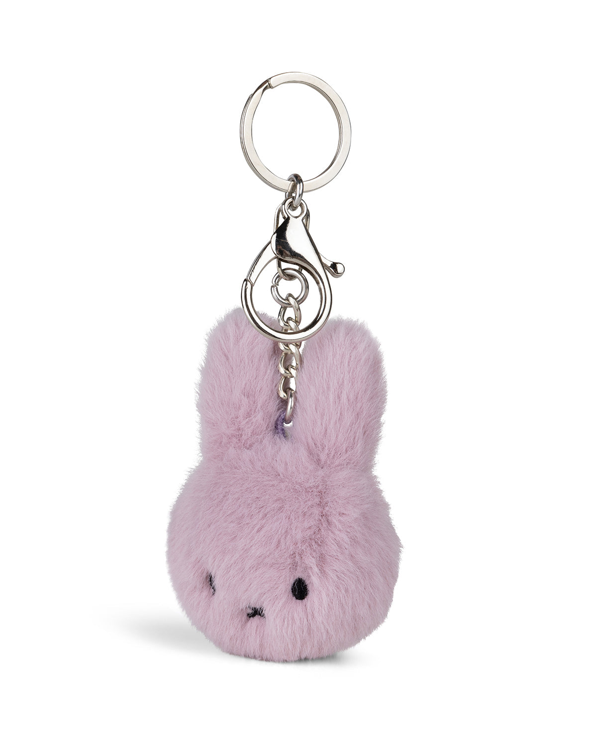 Purple plush bunny keychain.
