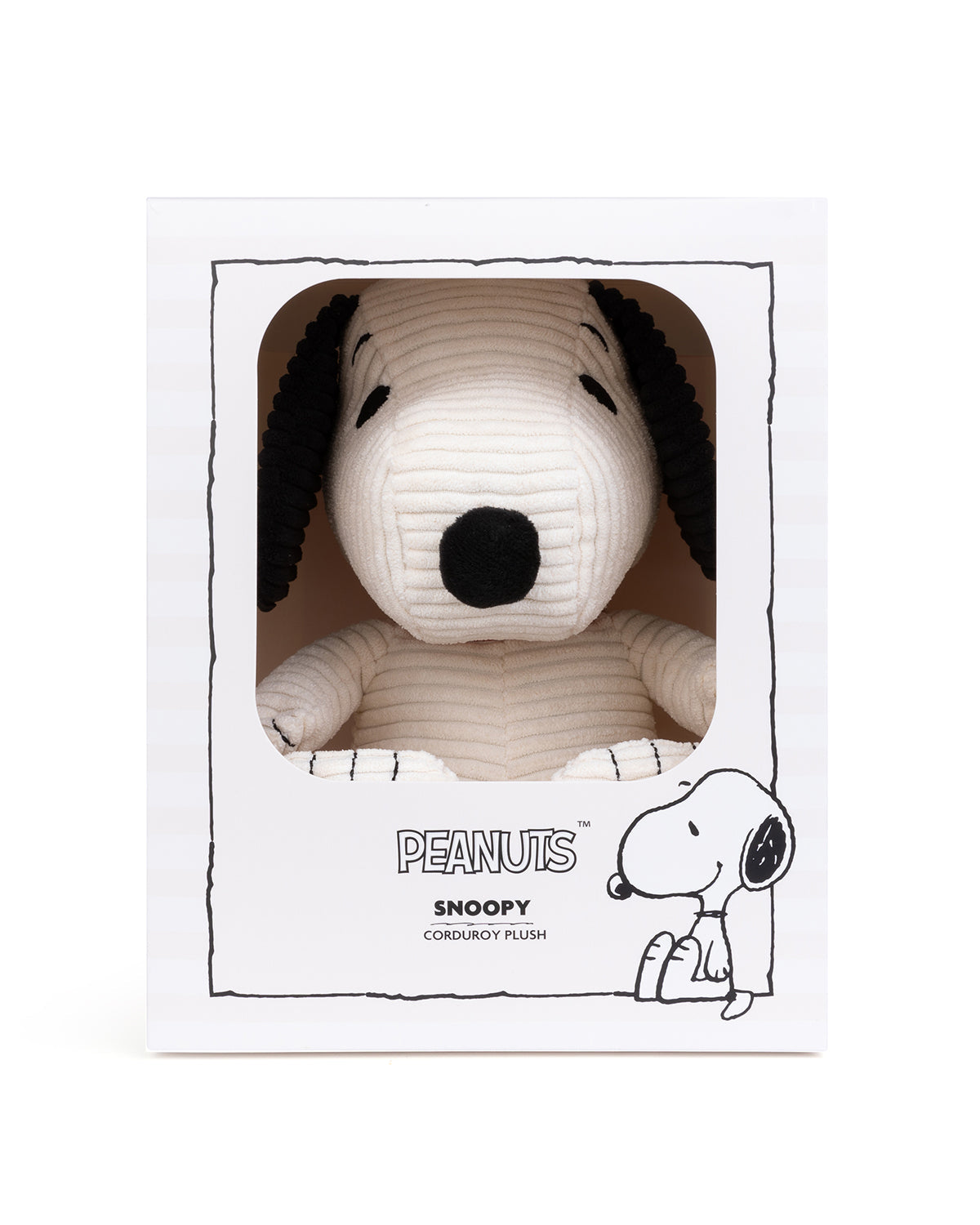 Snoopy corduroy plush in box.