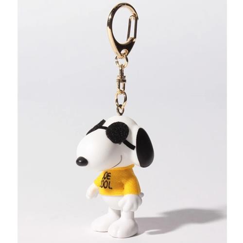Snoopy keychain wearing sunglasses and yellow "Joe Cool" t-shirt.