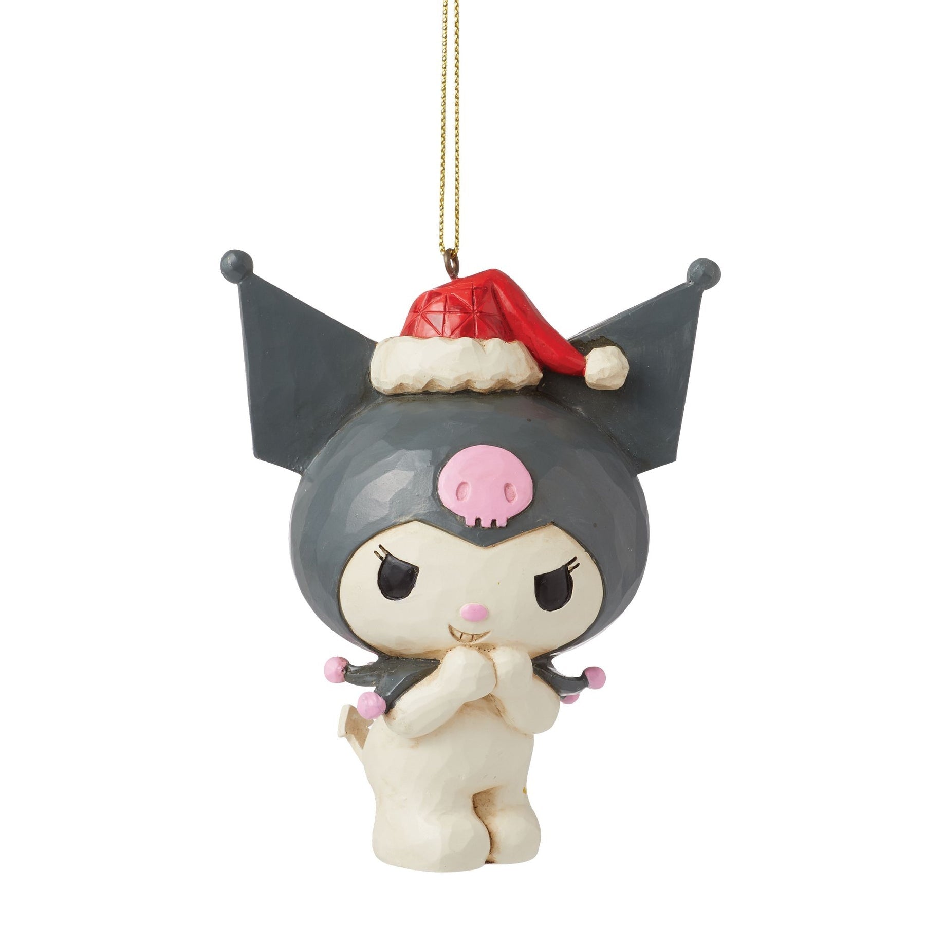 Kuromi Christmas tree ornament with Santa hat.