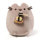 Tan Pusheen cat plush toy with sushi.