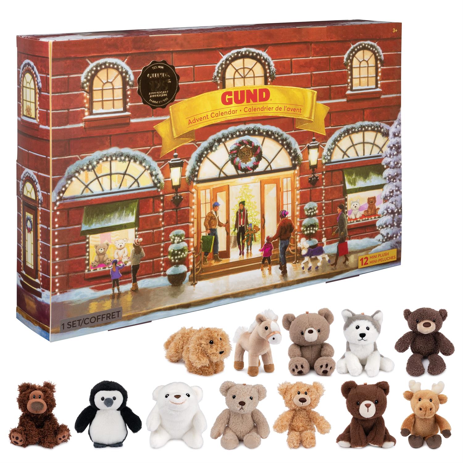 Gund Advent Calendar box with twelve mini plush animals.