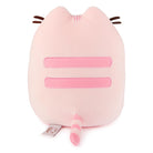 Light pink Pusheen plush toy with darker pink stripes and whiskers.