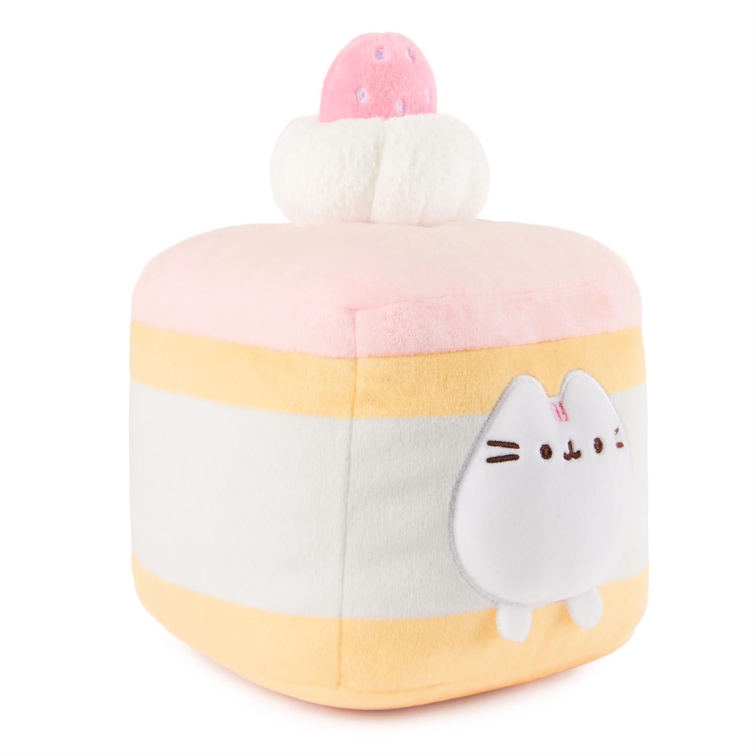 Stuffed Pusheen plushie in the shape of a cake.