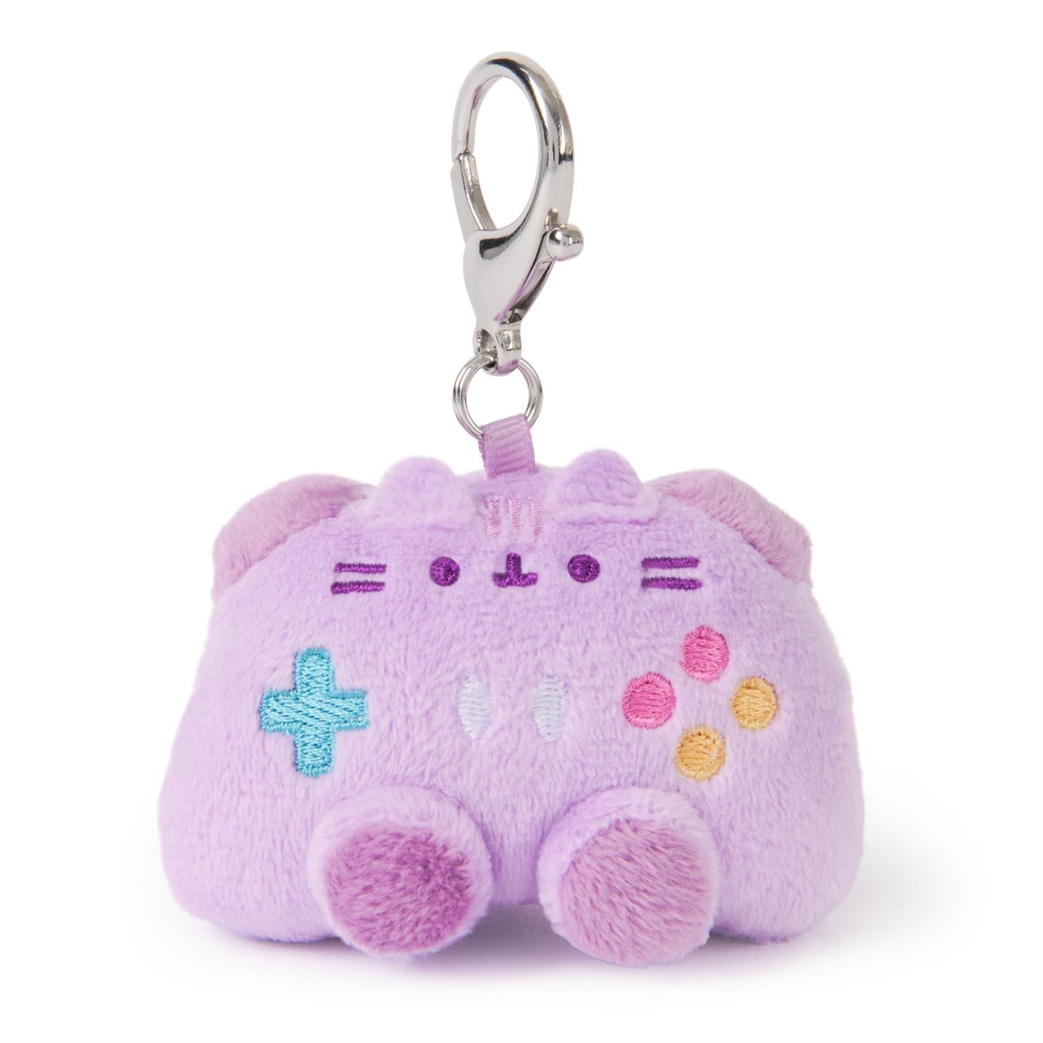 Lavender Pusheen game controller plush keychain.