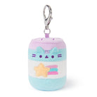 Pastel plush cat keychain.