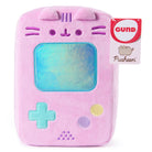 Pink plush Pusheen game console toy with a Gund tag.