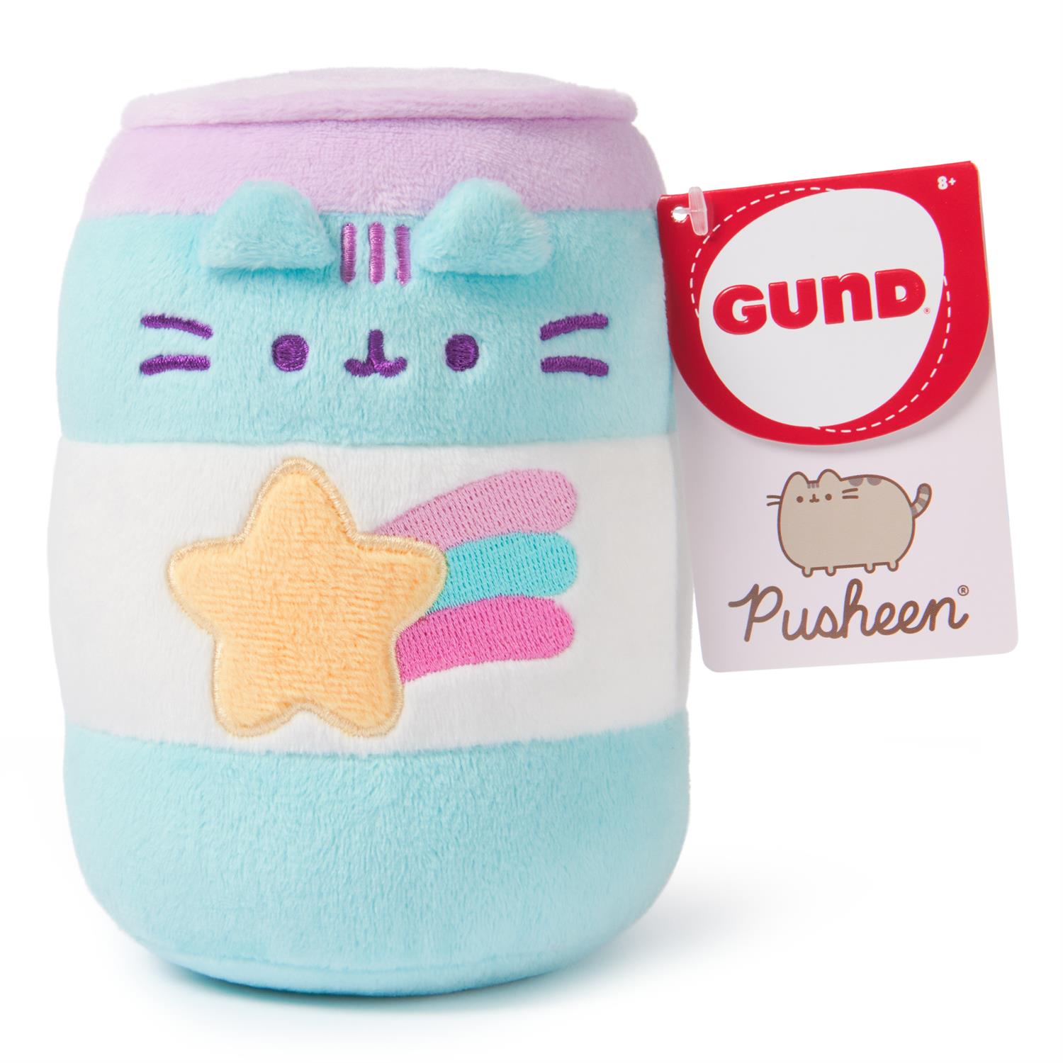 Pastel plush Pusheen drink with Gund tag.