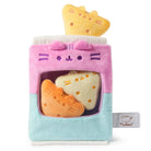 Pusheen toy with plush cheese slices.