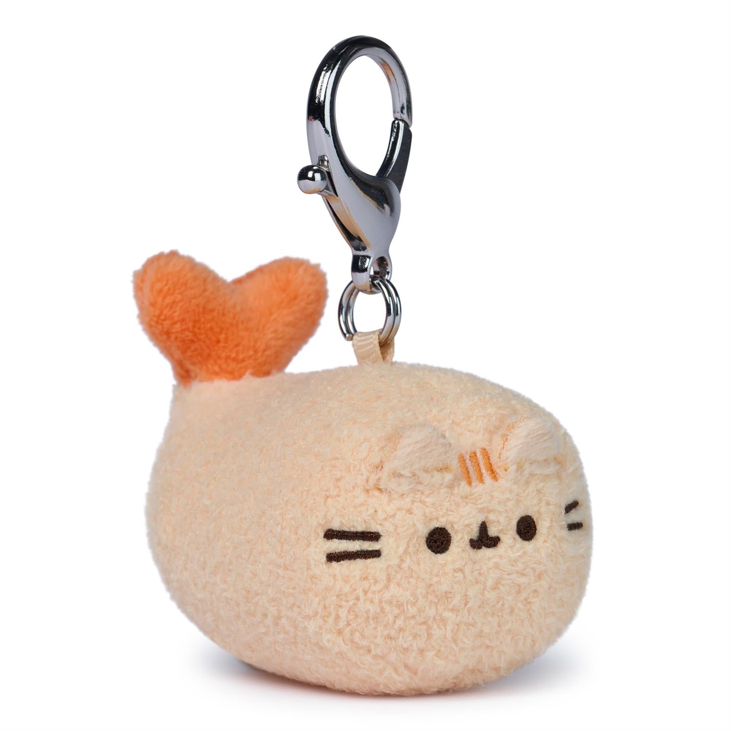 Plush keychain with a cat design on a white background