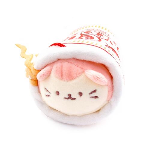 Plush toy in a takeout container.
