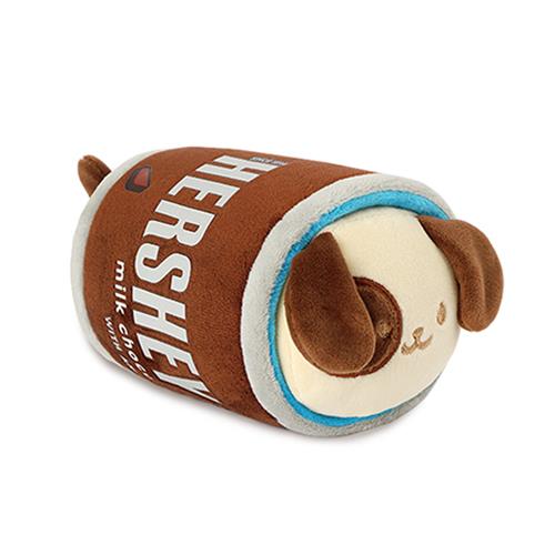 Stuffed plush toy shaped like a Hershey's chocolate bar with a dog's head.