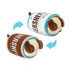 Two plush toys of dogs inside wrappers of Hershey's chocolate bars.