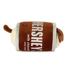 Brown, cylindrical Hershey's milk chocolate plush toy.