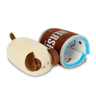 Stuffed dog toy and Hershey's Kiss shaped pet bed.