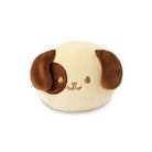 Tan plush toy with brown ears and embroidered face.