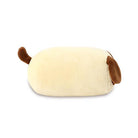 Tan plush dog toy with brown tail and ears.