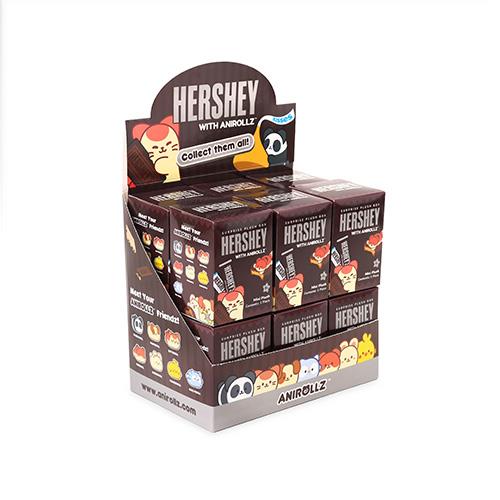 Display box filled with Hershey's with Anirollz surprise plush bars.