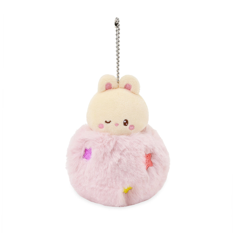 Plush keychain with a cute design on a white background