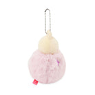 Plush keychain with pink and beige colors on a white background
