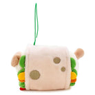 Plush sandwich with a green string on top.