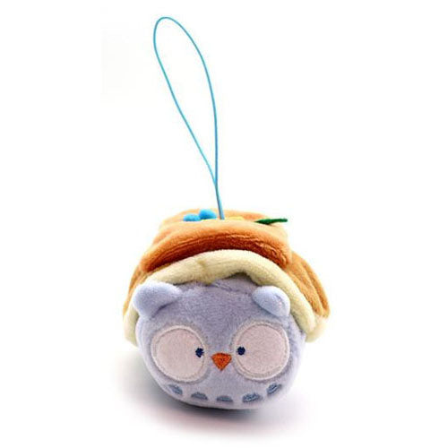 Plush owl charm with a loop.