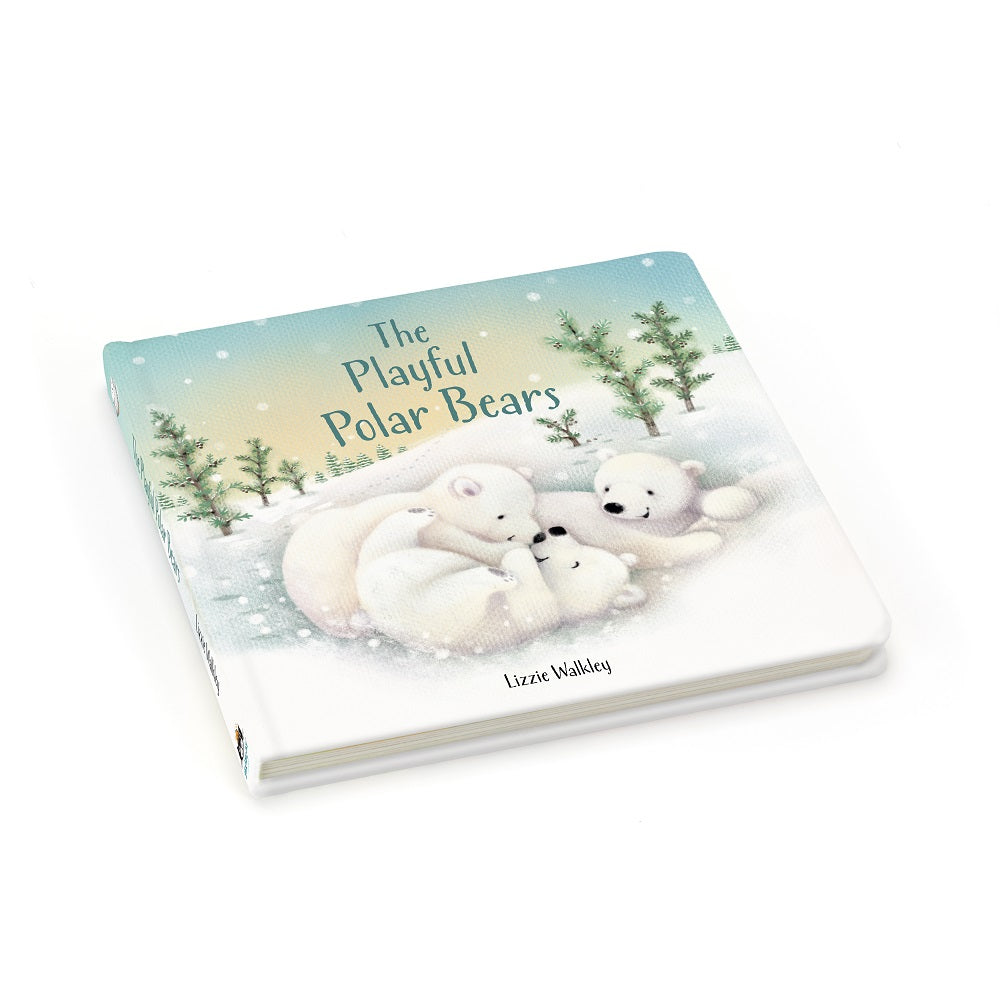 Children's book with polar bear illustration.