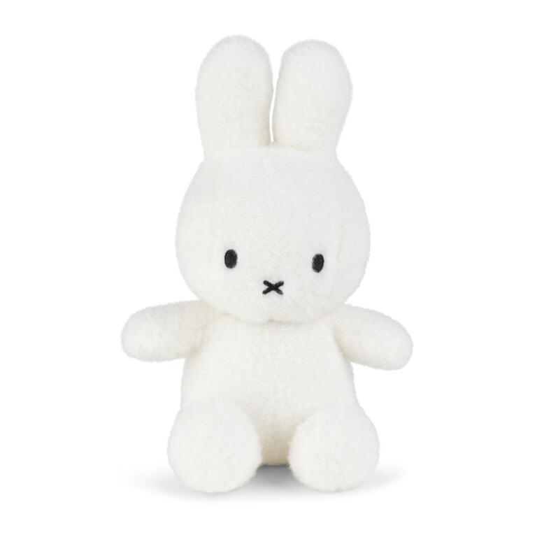 A stuffed white rabbit toy.