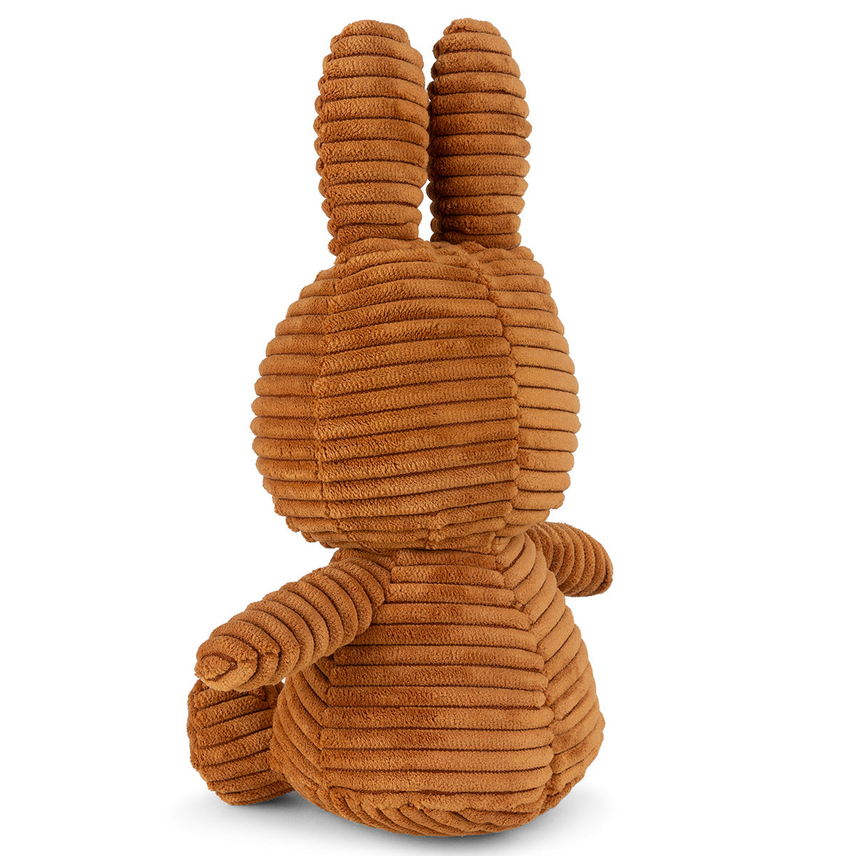Corduroy stuffed rabbit, rear view.
