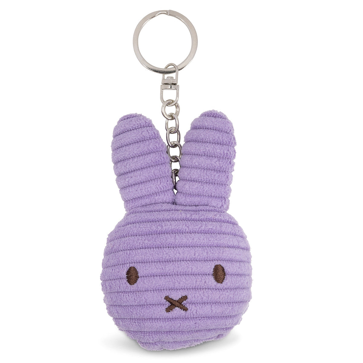 Purple plush bunny keychain.