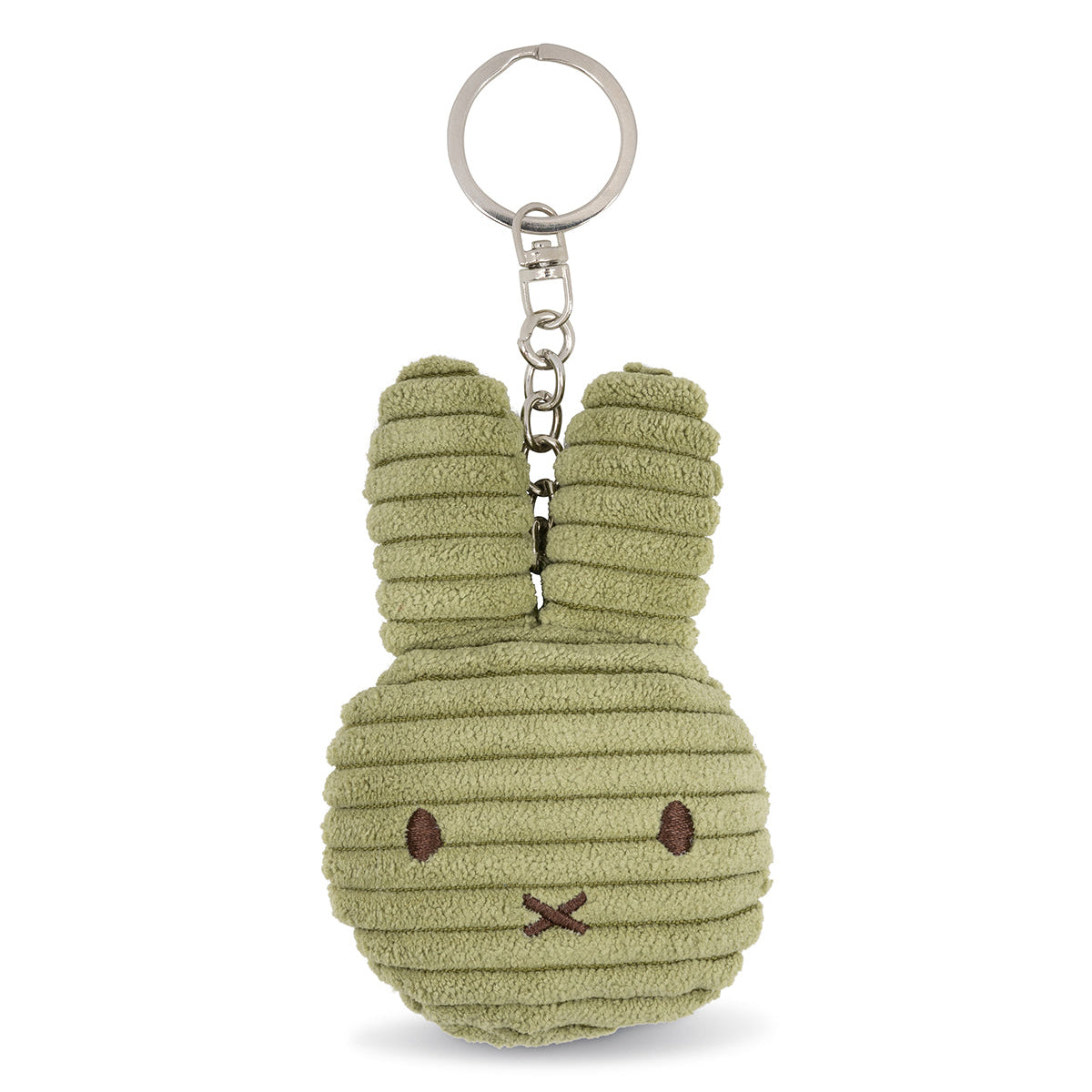 Green corduroy Miffy bunny keychain.