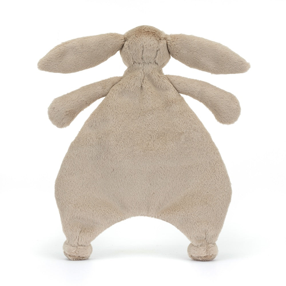 Beige rabbit plush lovey.