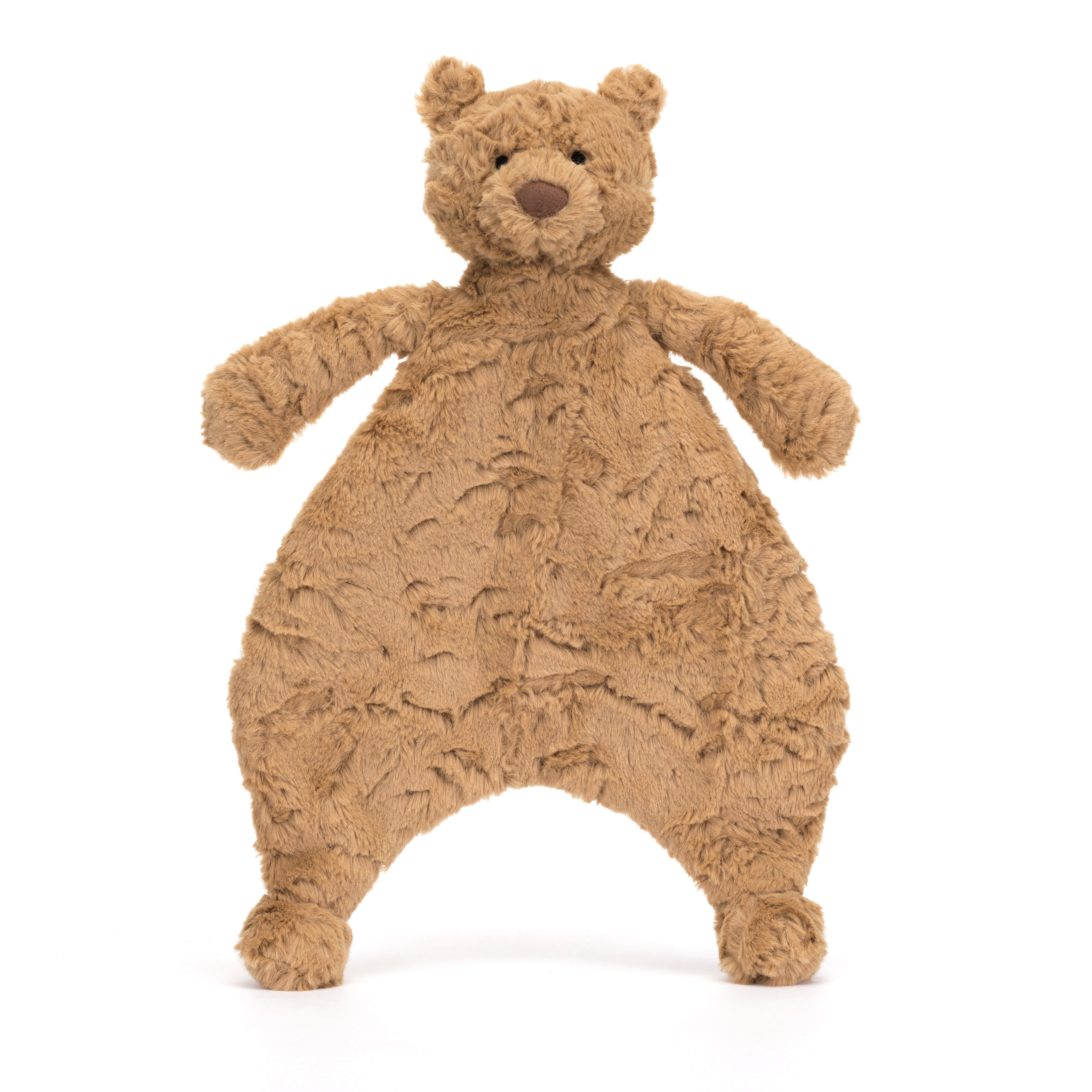 Brown plush teddy bear with a wide, rounded body.
