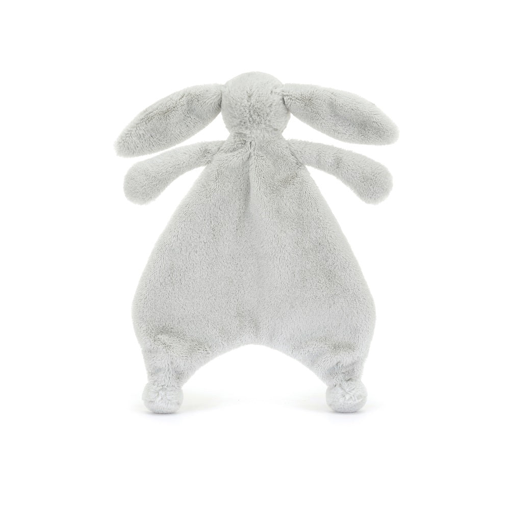Soft gray bunny plush toy.