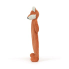 Stuffed fox plush toy, orange and white.