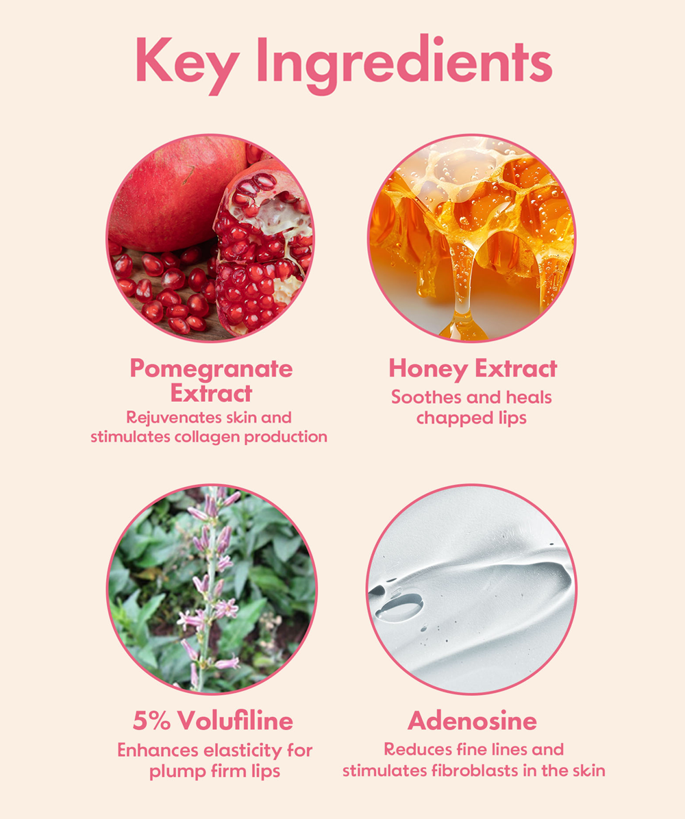 Key ingredients in a skincare product.