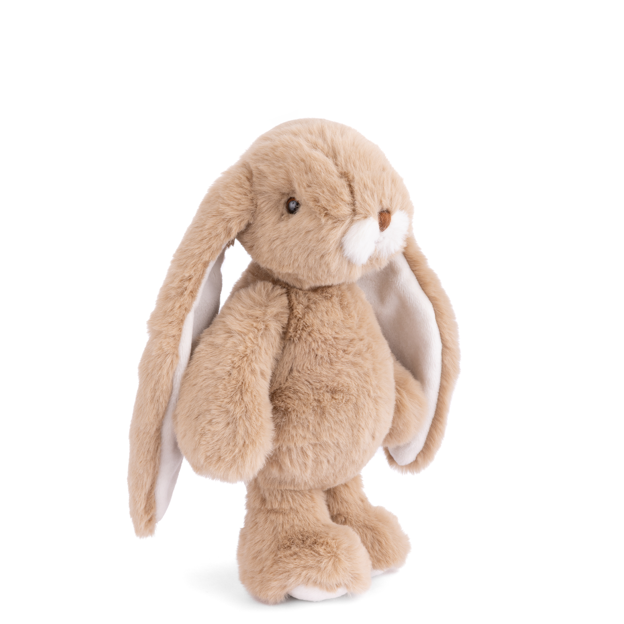Plush toy rabbit with long ears on a white background