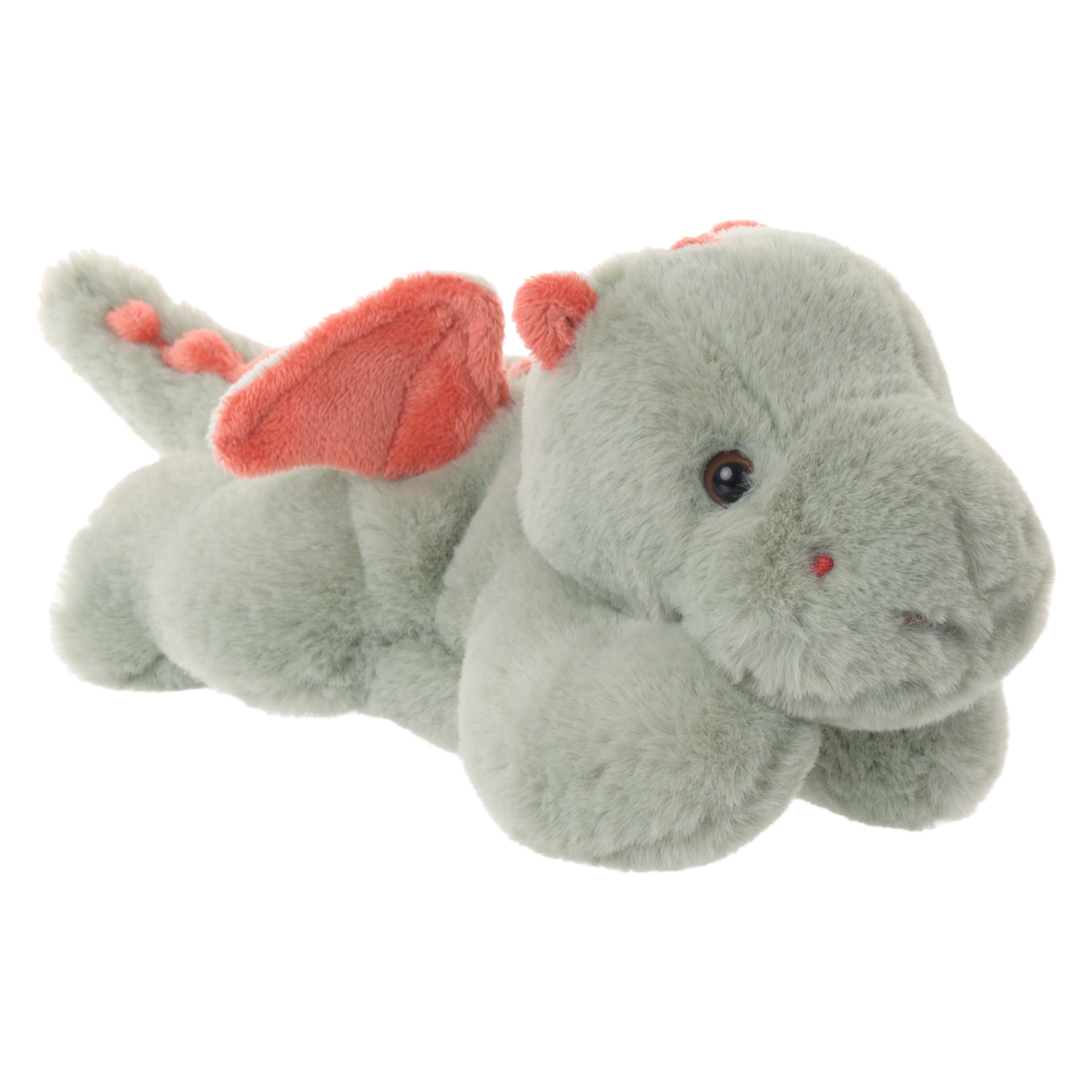 Plush toy elephant with pink wings on a white background