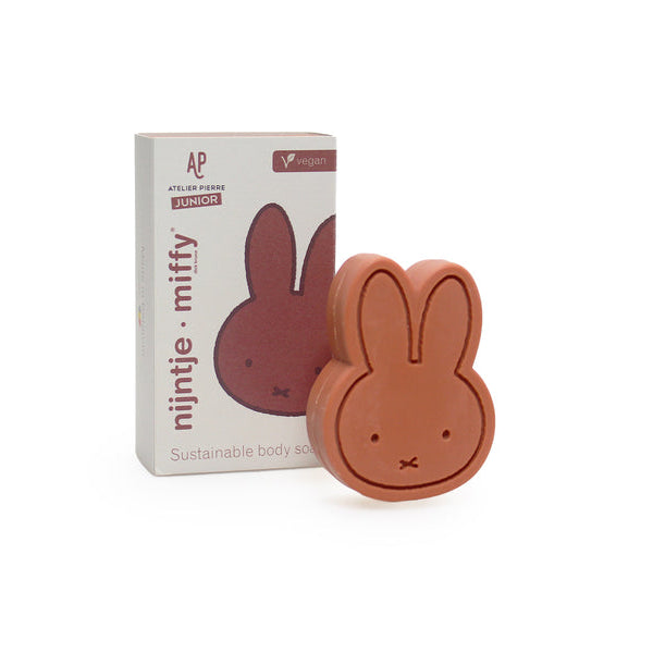Miffy-shaped brown soap with Miffy box in background.