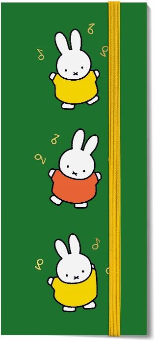 Notebook with cartoon character on a green cover