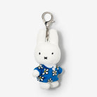 Miffy bunny plush keychain, blue floral dress.