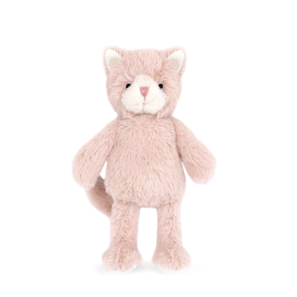 A pink stuffed cat.