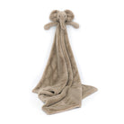 Tan plush elephant security blanket.