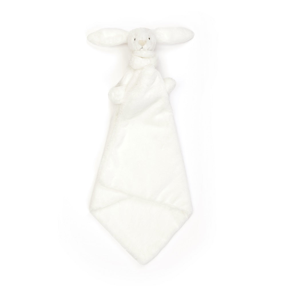 White plush bunny security blanket.